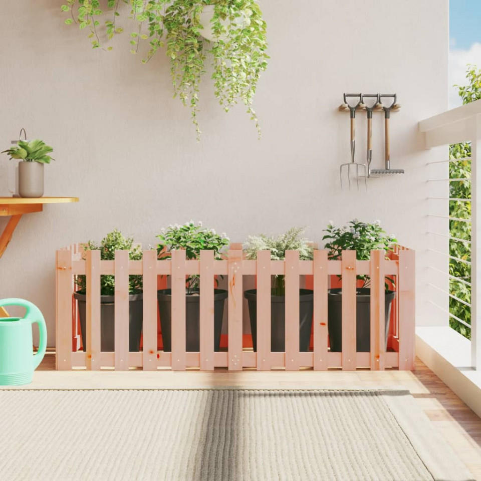 Pat înălțat grădină cu design gard 150x50x50 cm lemn douglas