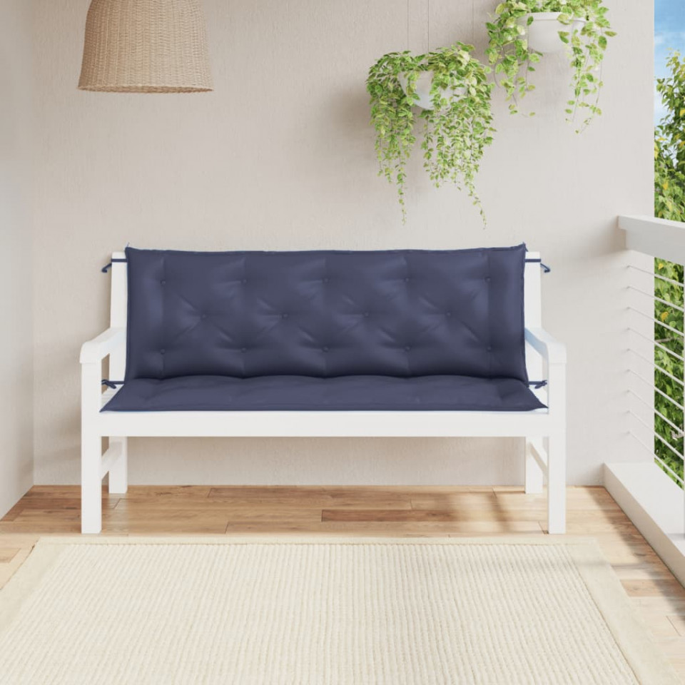 Perne bancă de grădină 2buc. bleumarin 150x50x7cm textil oxford