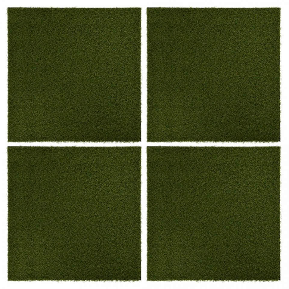 Plăci de iarbă artificială, 4 buc., 50x50x2,5 cm cm, cauciuc 50x50x25