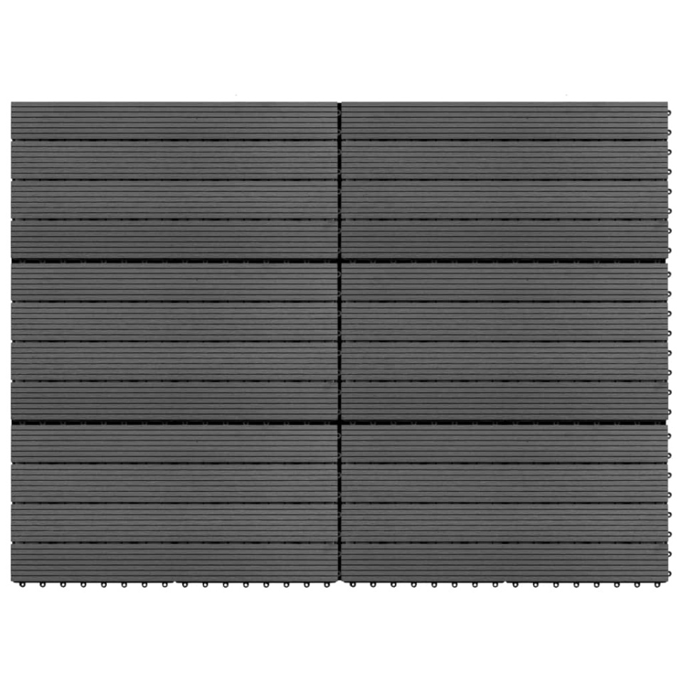 Plăci de pardoseală, 6 buc., gri, 60 x 30 cm, WPC, 1 m²