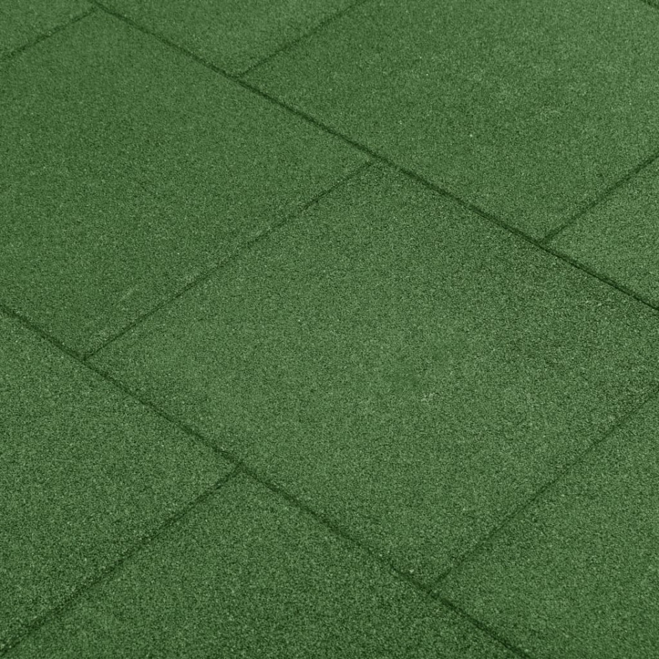 Plăci de protecție la cădere 24 buc, verde, 50x50x3 cm, cauciuc