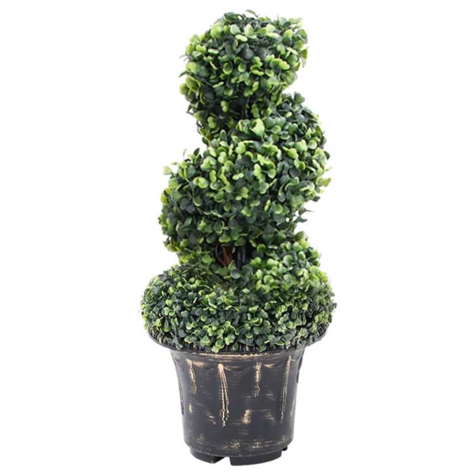Plantă artificială de cimișir cu ghiveci, verde, 59 cm, spirală