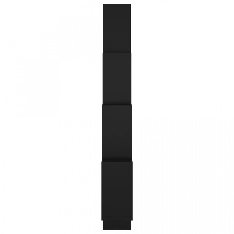 Raft de perete cub, negru, 90x15x119 cm, PAL