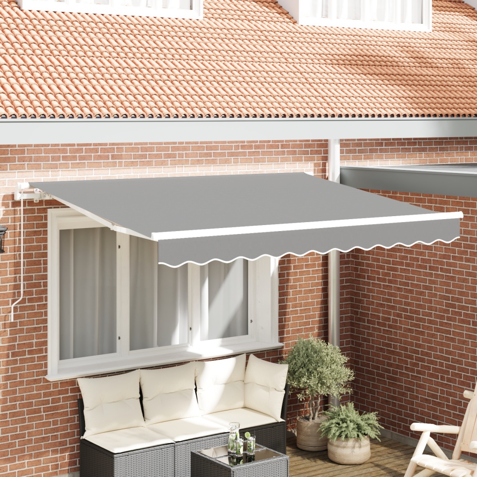 Rama de Copertină Retractabilă cu Operare Manuală 3x2 m Metal