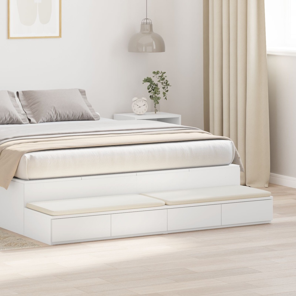 Sertar pentru pat Alb 135x36,5x16,5 cm din lemn compozit