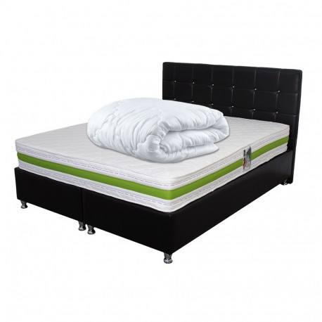 Set Saltea Pocket Spring MILANO 140x200x24 plus Pilota microfibra iarna 180x200
