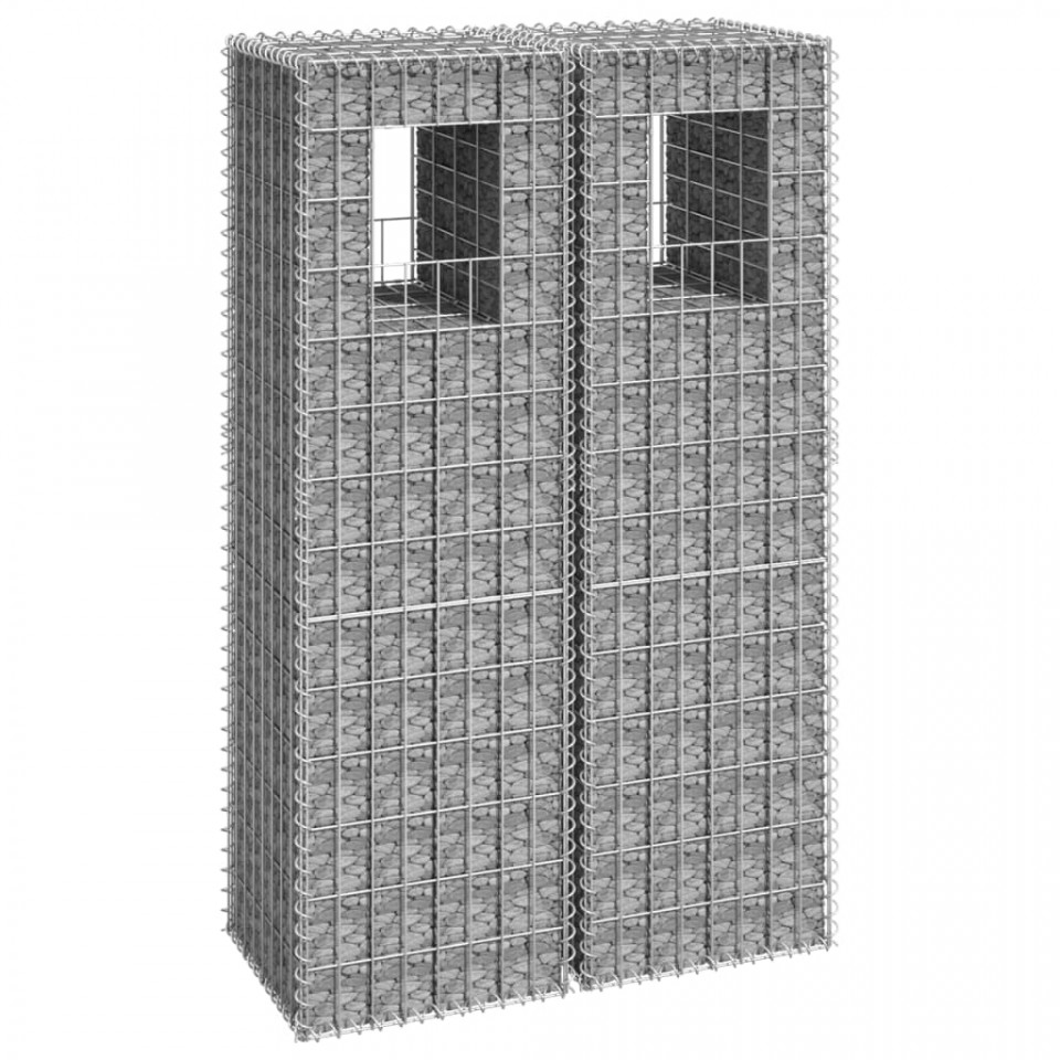 Stâlpi tip coș gabion, 2 buc., 40x40x140 cm, fier Casa Practica