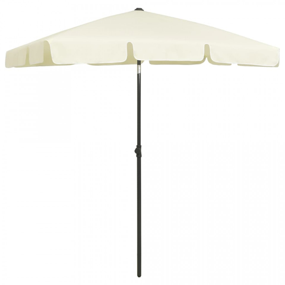 Umbrelă de plajă, galben nisip, 180x120 cm