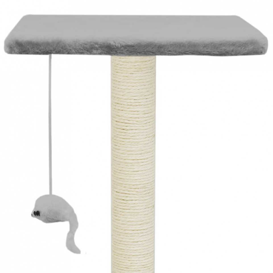 Ansamblu pentru pisici cu stâlpi din funie de sisal, 95 cm Gri