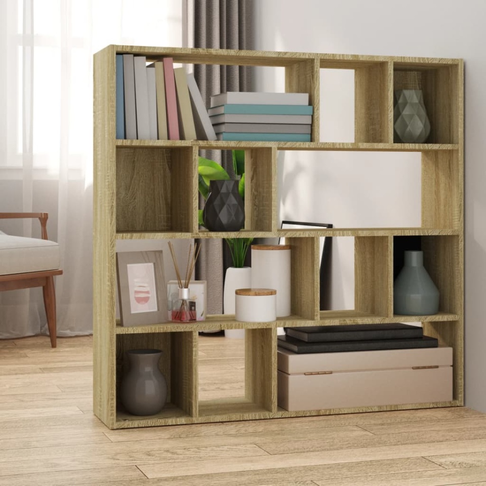 Bibliotecă/Separator cameră, stejar sonoma, 105x24x102 cm