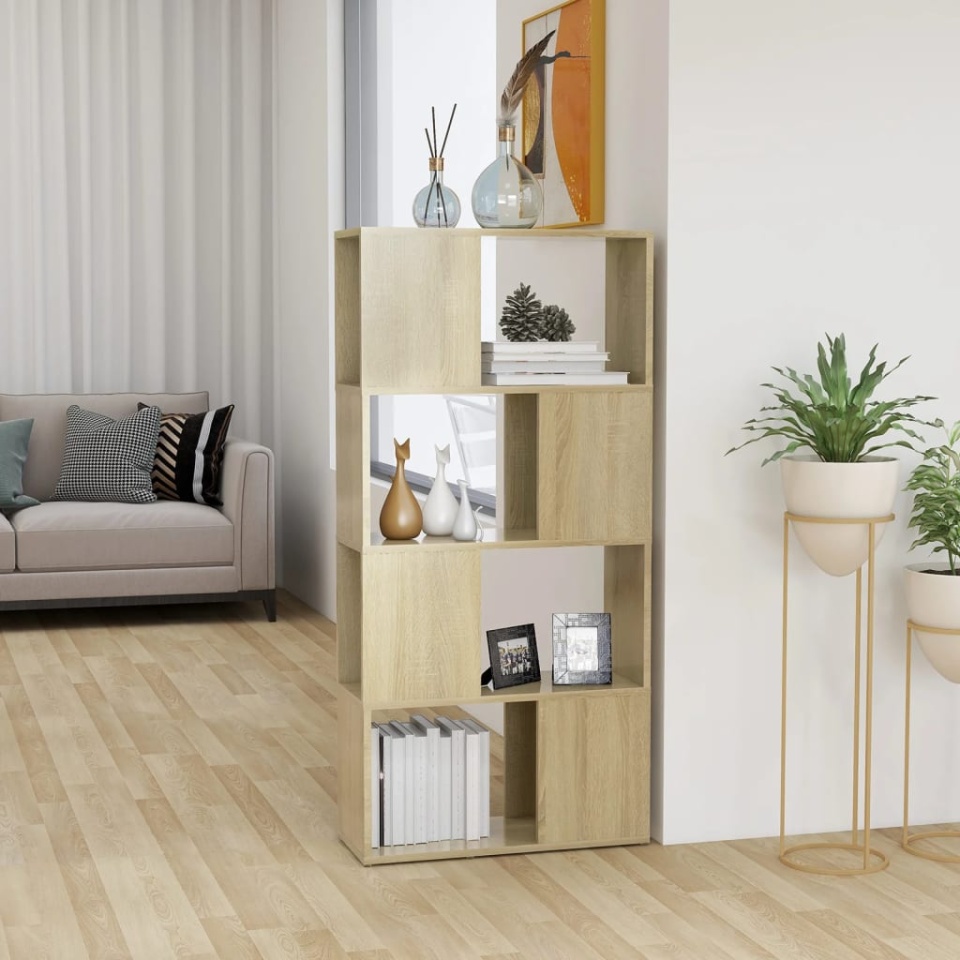 Bibliotecă/Separator cameră stejar sonoma 60x24x124,5 cm PAL