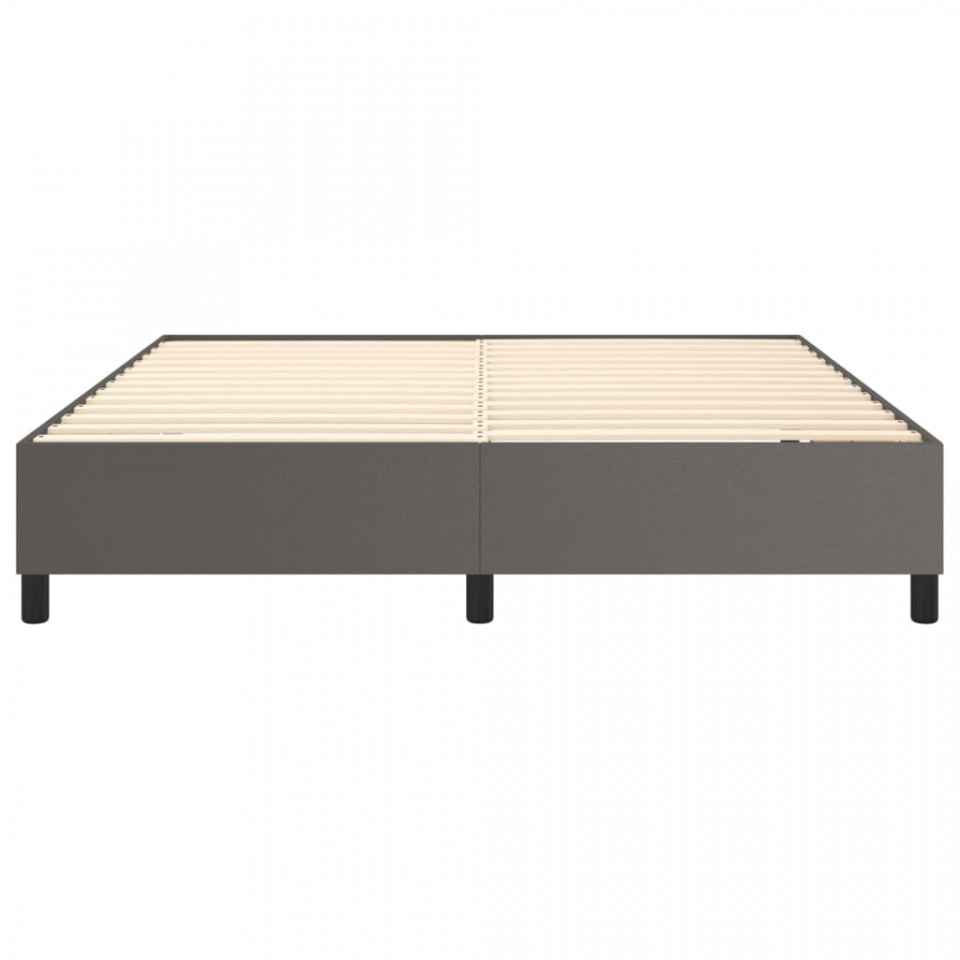 Cadru de pat box spring, gri, 160x200 cm, piele ecologică