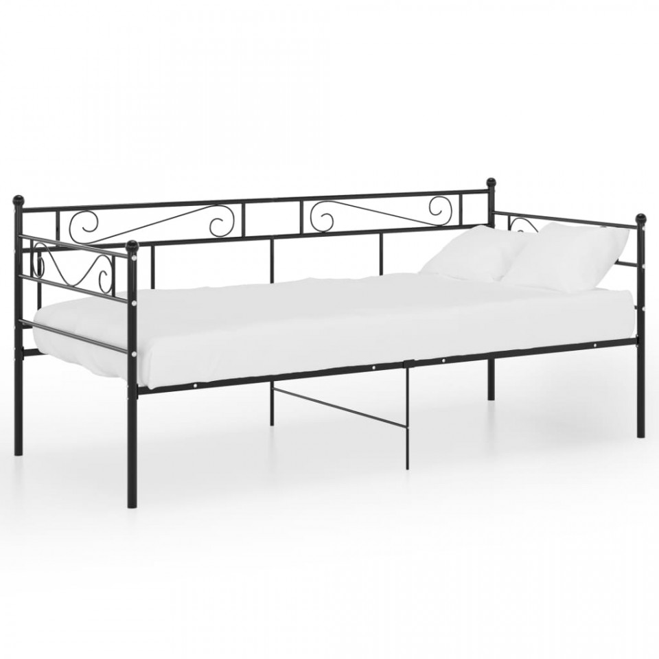 Poza Cadru de pat canapea, negru, 90x200 cm, metal