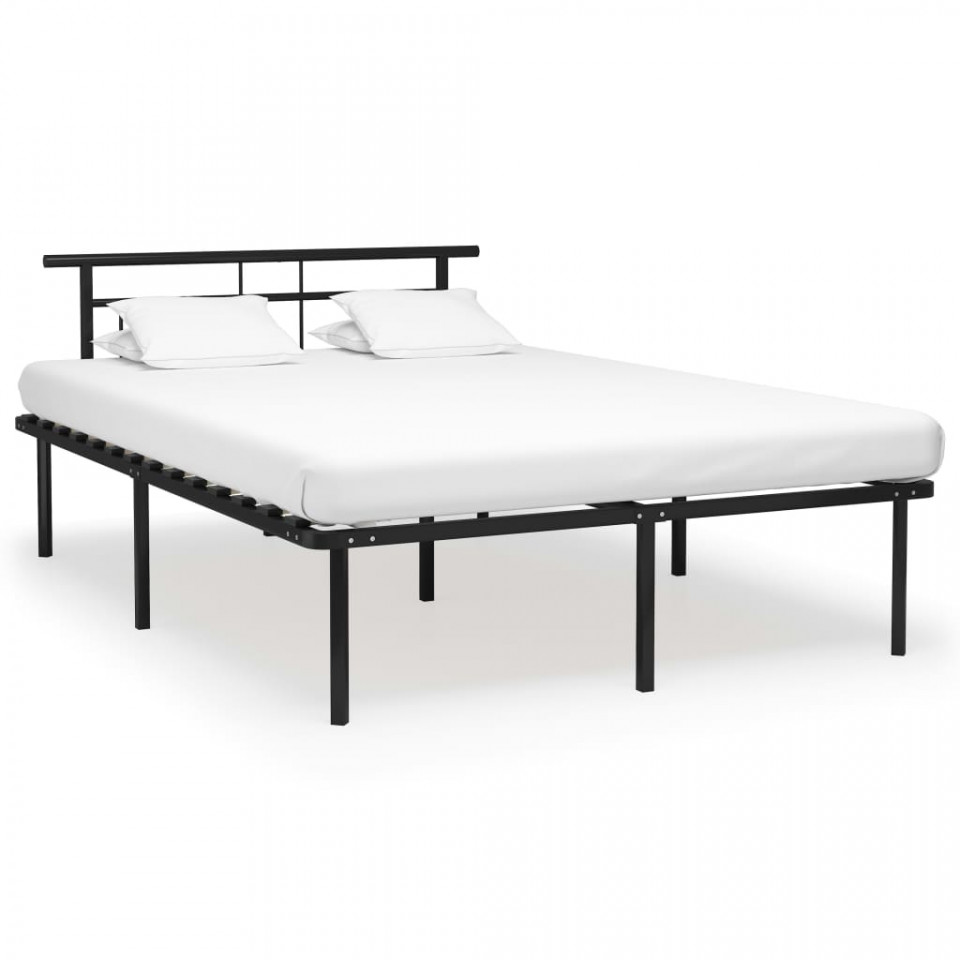 Cadru de pat, negru, 140 x 200 cm, metal