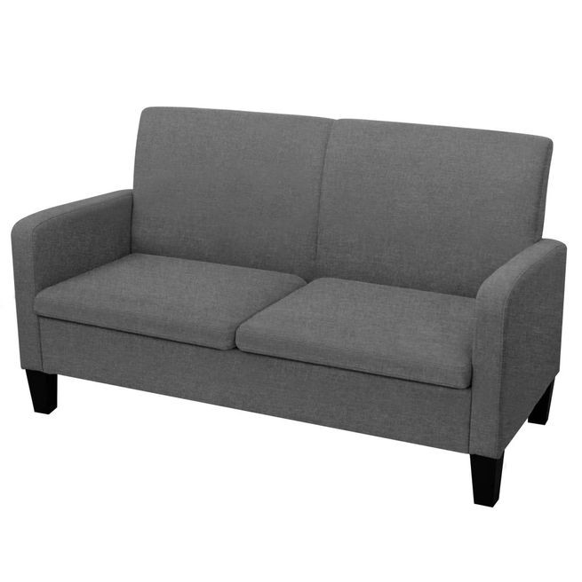 Canapea cu 2 locuri, 135 x 65 x 76 cm, gri închis 135