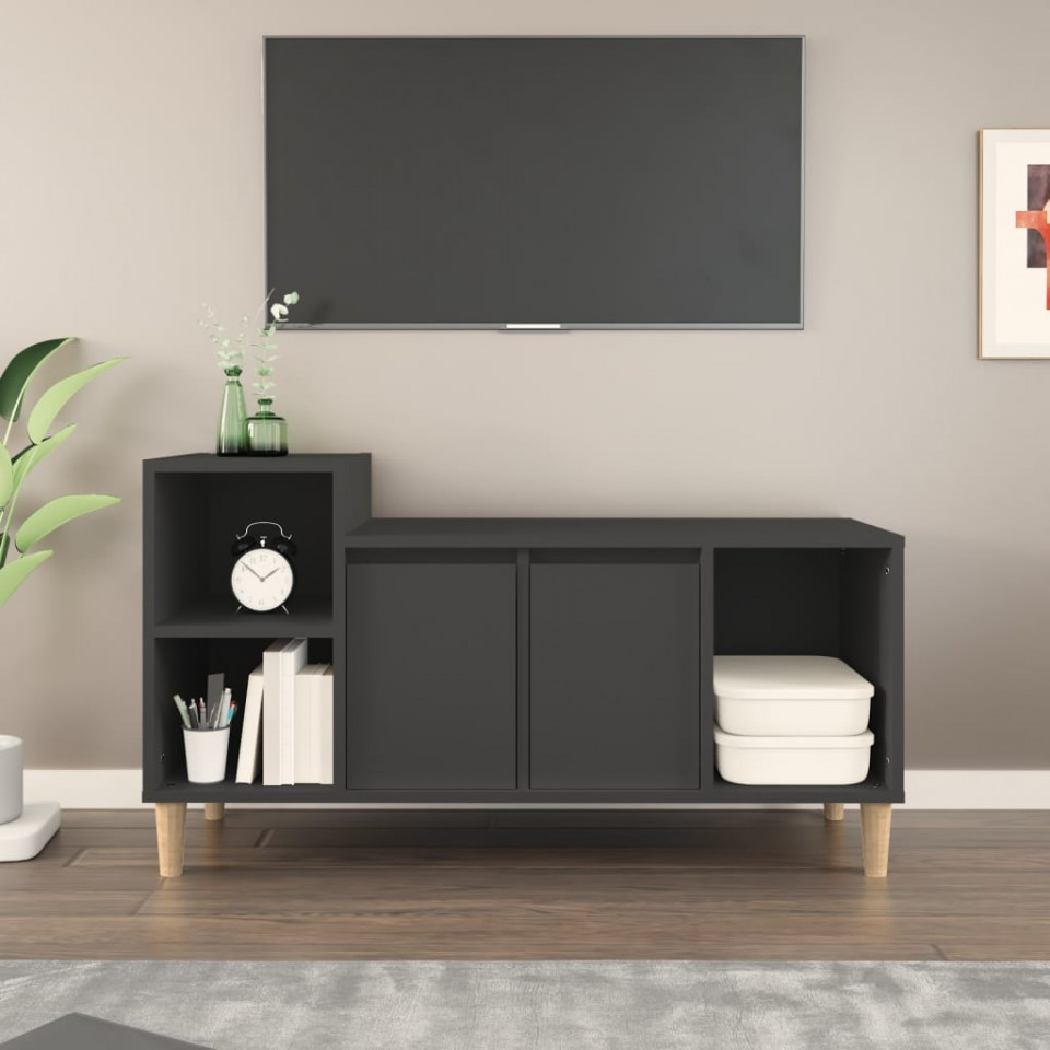 Poza Comoda TV, negru, 100x35x55 cm, lemn prelucrat