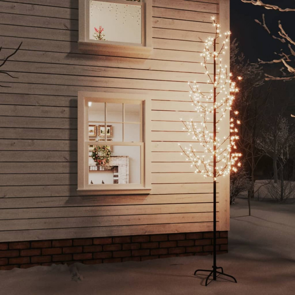 Copac cu flori de cireș cu led, 368 led-uri alb calde, 300 cm