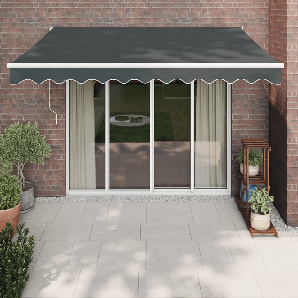 Copertină automată retractabilă, antracit, 3,5x2,5 m