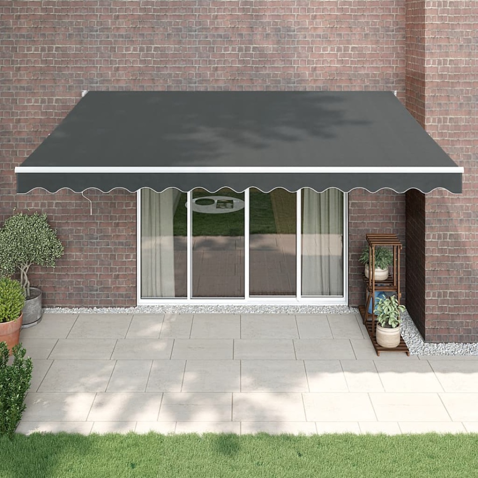 Copertină retractabilă automată, antracit, 4x3 m
