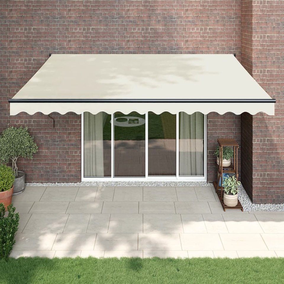 Copertină retractabilă automată, crem, 4x3 m