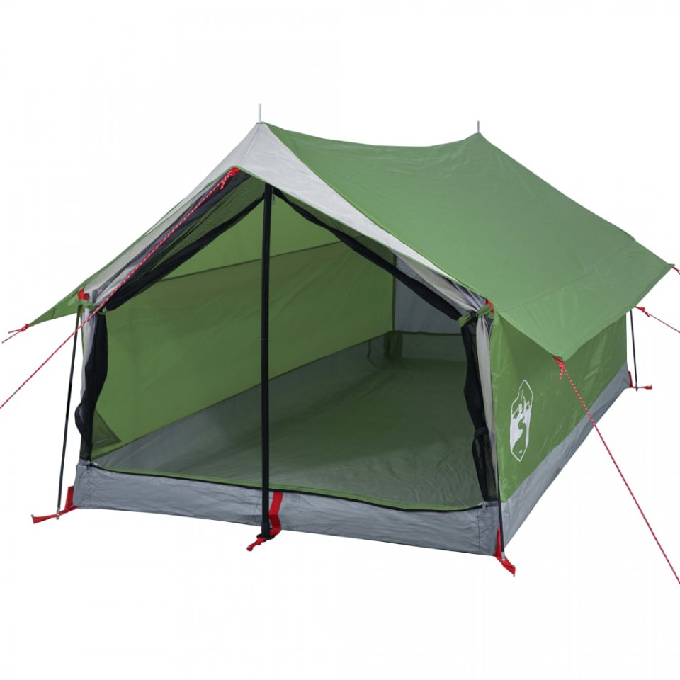 Cort de camping 2 persoane, verde, 193x122x96 cm, tafta 185T