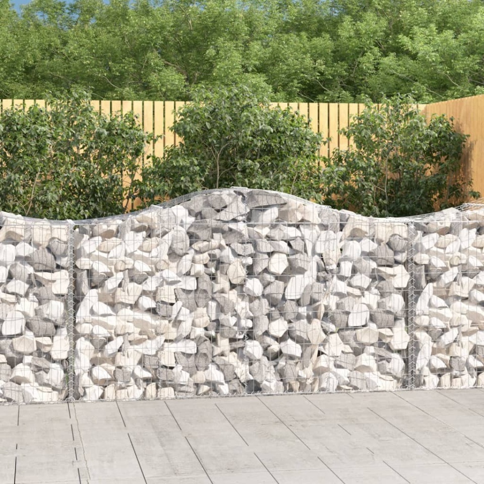 Coșuri gabion arcuite 7 buc, 200x50x100/120 cm, fier galvanizat