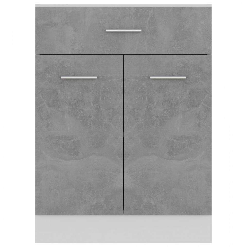 Dulap inferior cu sertar, gri beton, 60 x 46 x 81,5 cm, PAL