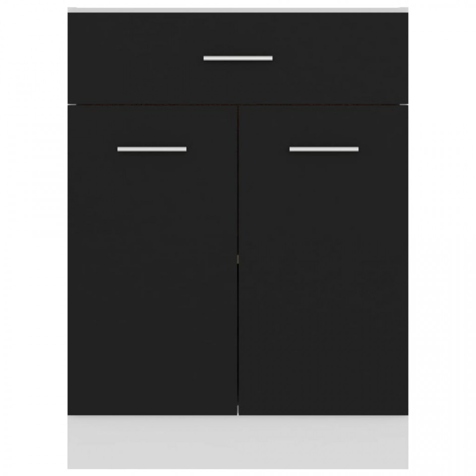 Dulap inferior cu sertar, negru, 60 x 46 x 81,5 cm, PAL