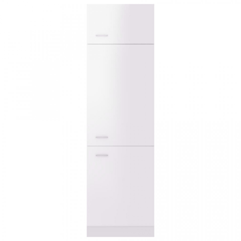 Dulap pentru frigider, alb extralucios, 60x57x207 cm, PAL