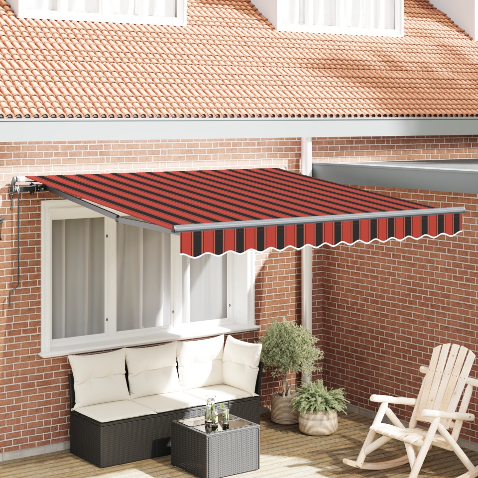 Marchiză Retractabilă Automată Portocalie și Maronie 350x250 cm