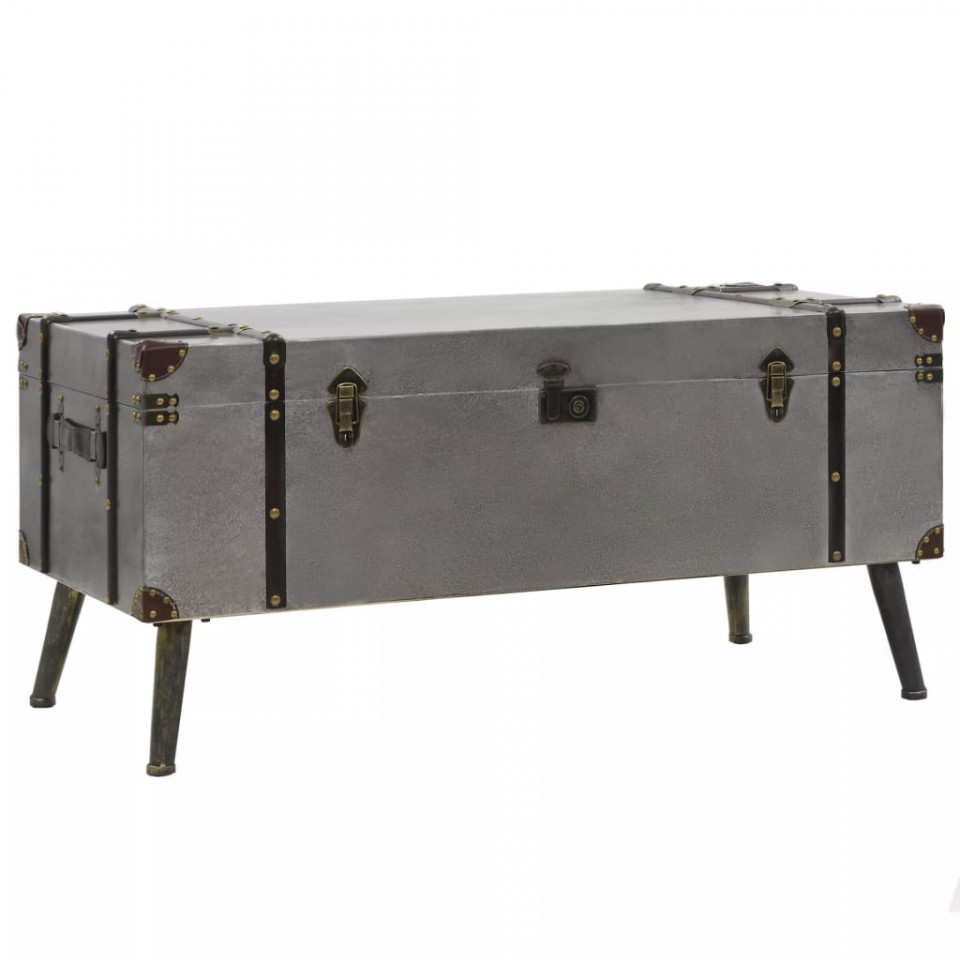 Masă de cafea, MDF și aluminiu, 102x51x47,5 cm
