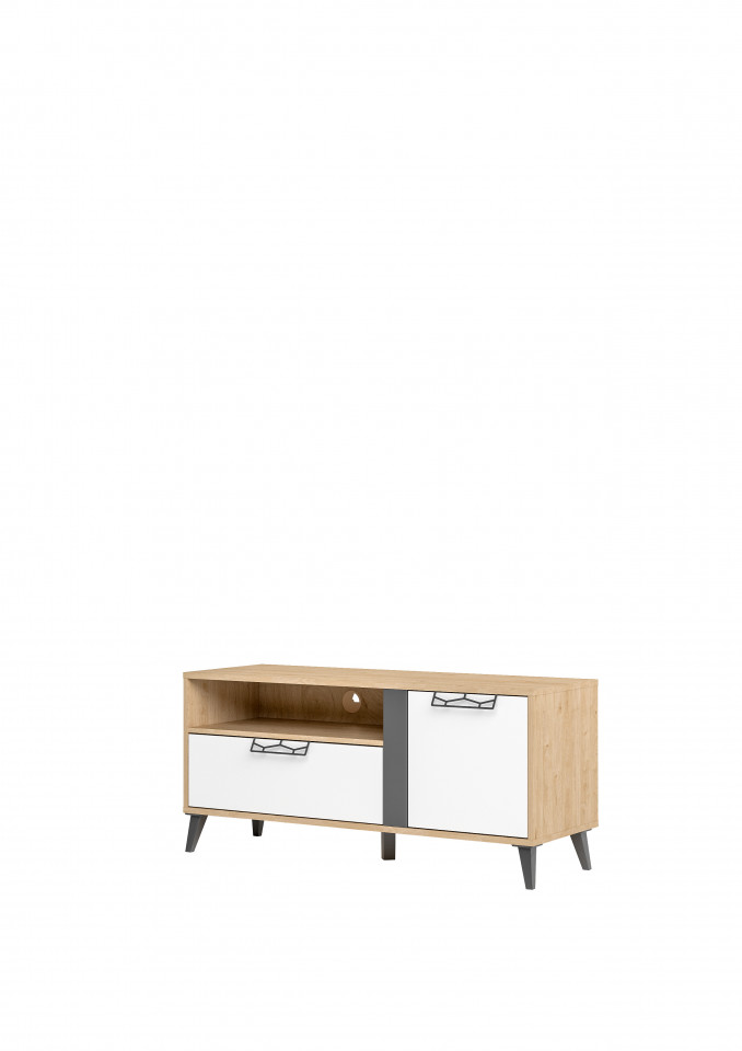 Moet 24 unitate tv cu 1 ușă și 1 sertar , 120 x 55 x 42 1d1s walnut/white/gafitowy