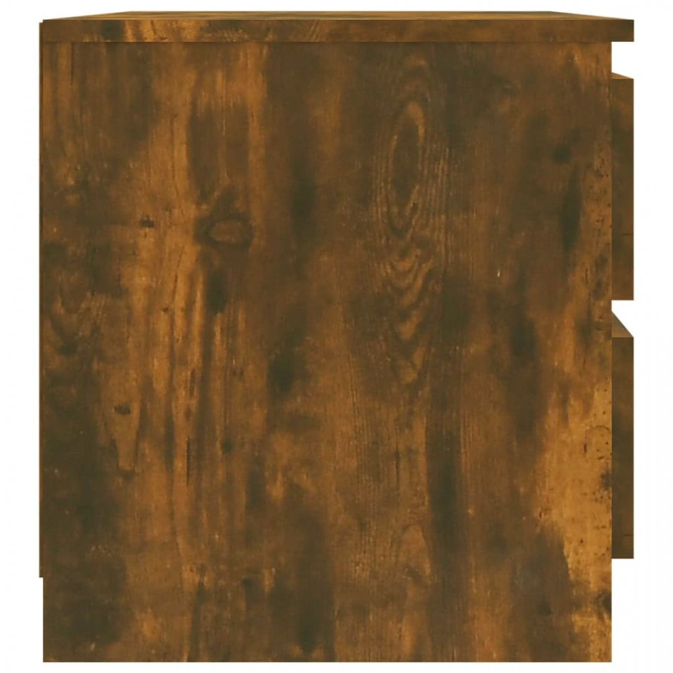 Noptiere, 2 buc., stejar fumuriu, 50x39x43,5 cm, lemn prelucrat