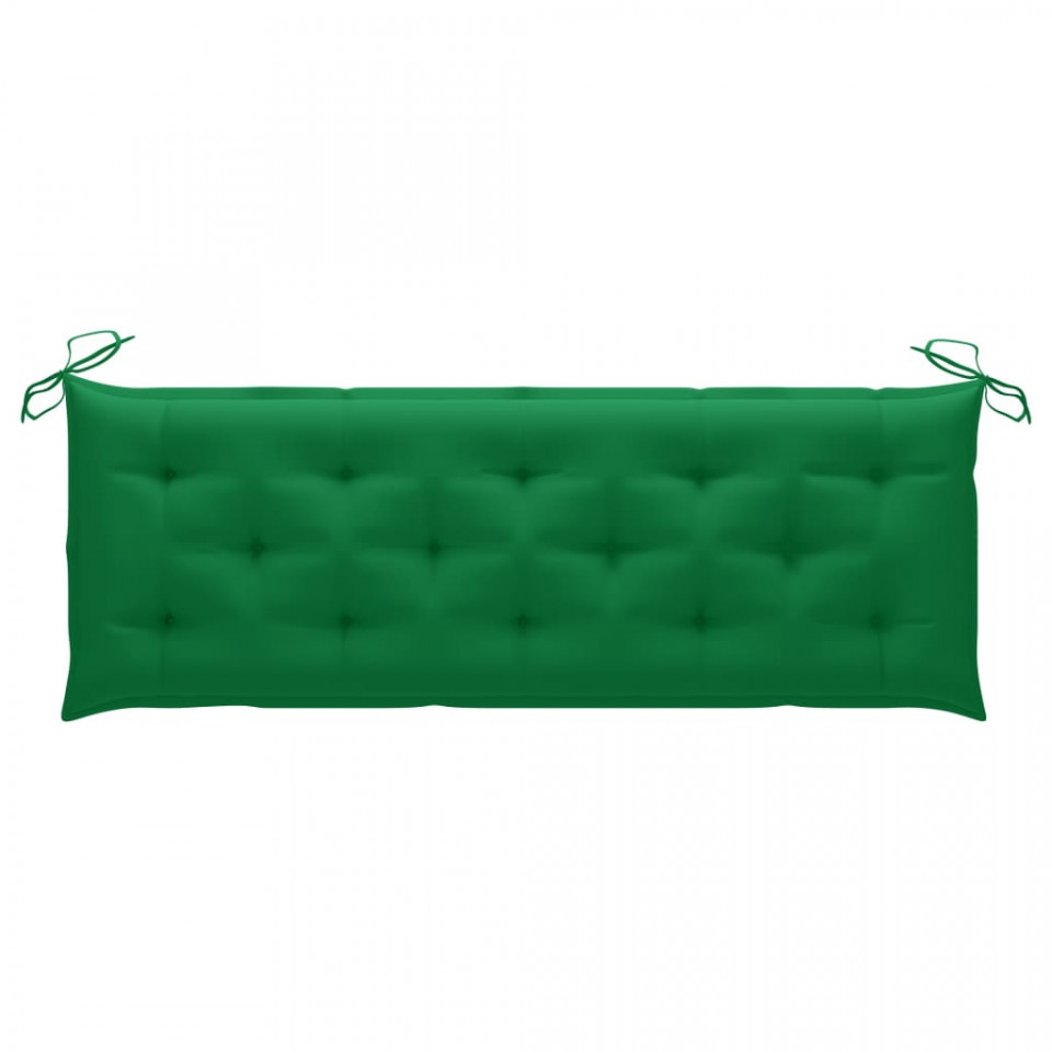 Pernă pentru bancă de grădină, verde, 150x50x7 cm, textil