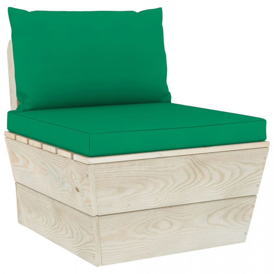 Poza Perne pentru canapea din paleti, 2 buc., verde, textil