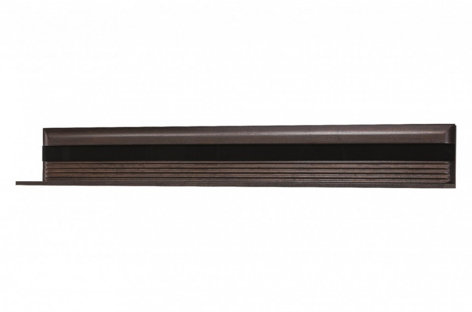 Porti 35 (raft suspendat) oak czecoladowy/black glass casapractica.ro