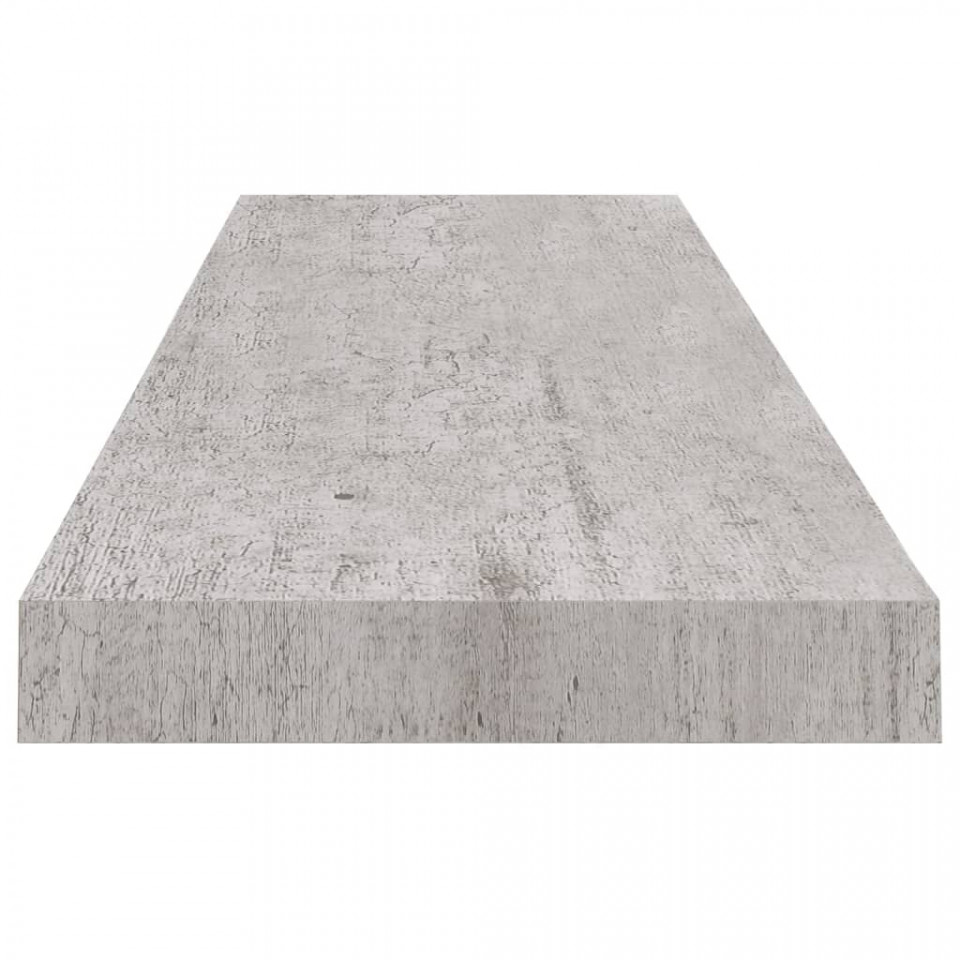 Raft de perete suspendat, gri beton, 90x23,5x3,8 cm, MDF
