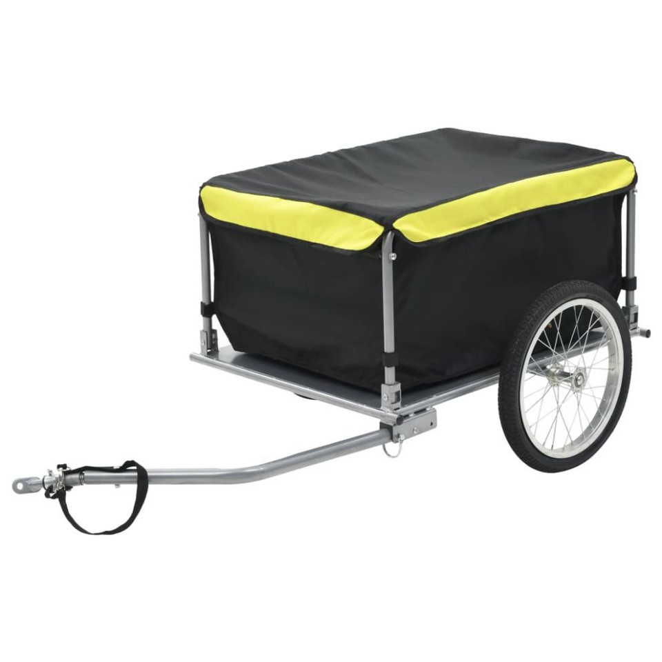 Remorcă de bicicletă, negru și galben, 65 kg (IN