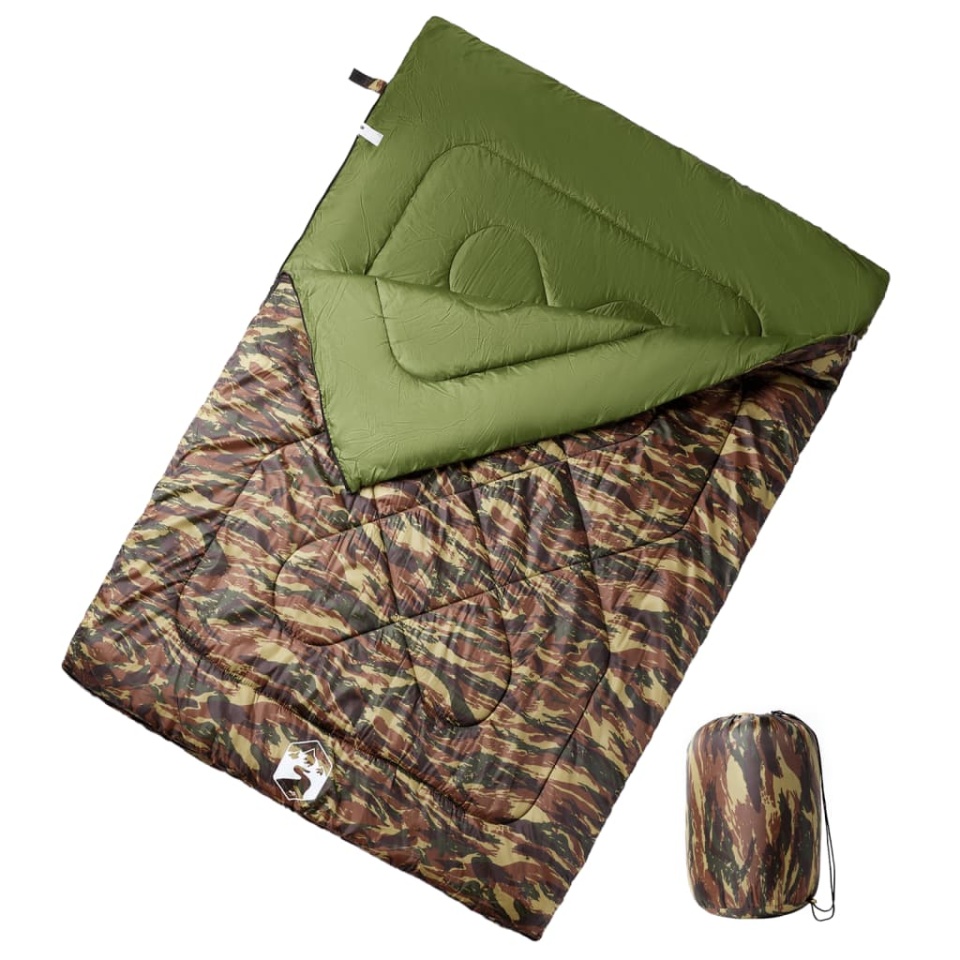 Sac de dormit dublu cu perne de camping, adulți, 3-4 anotimpuri