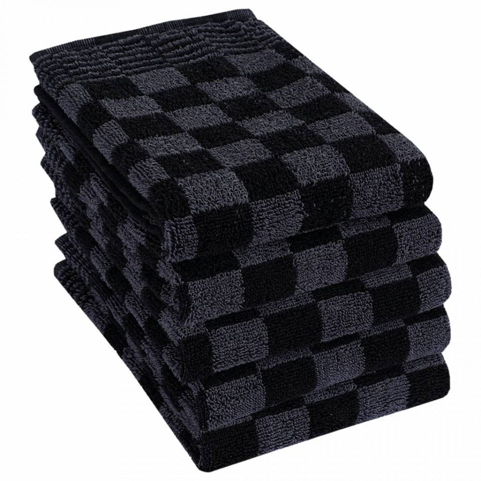 Set de prosoape, 20 buc., negru și gri, bumbac