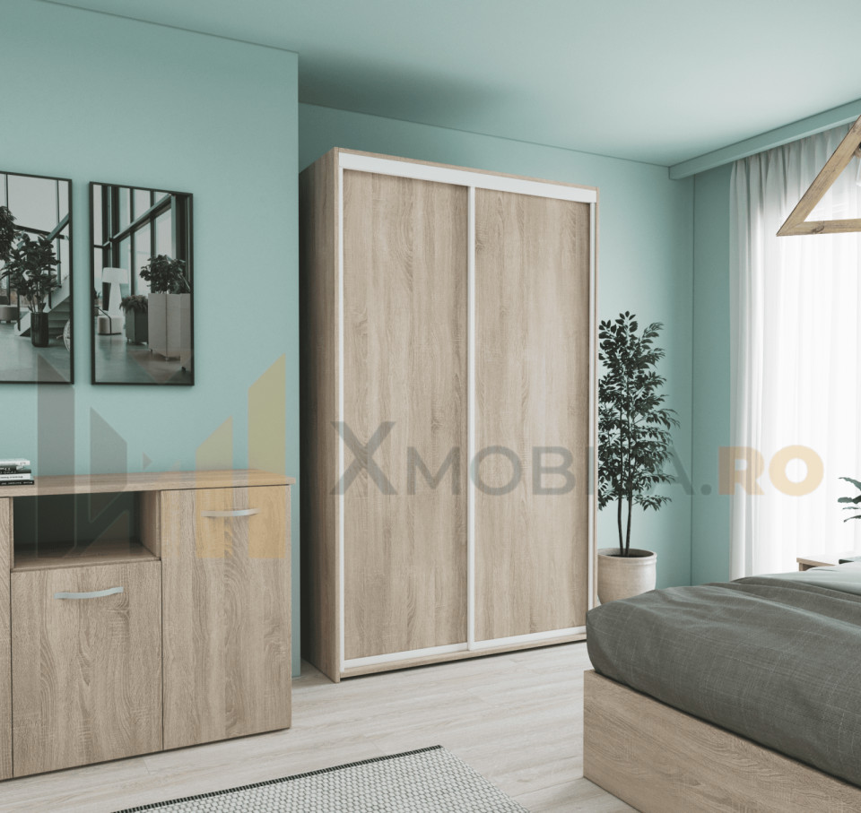 Set Dormitor Smart, Material Pal 18mm, Culoare Sonoma