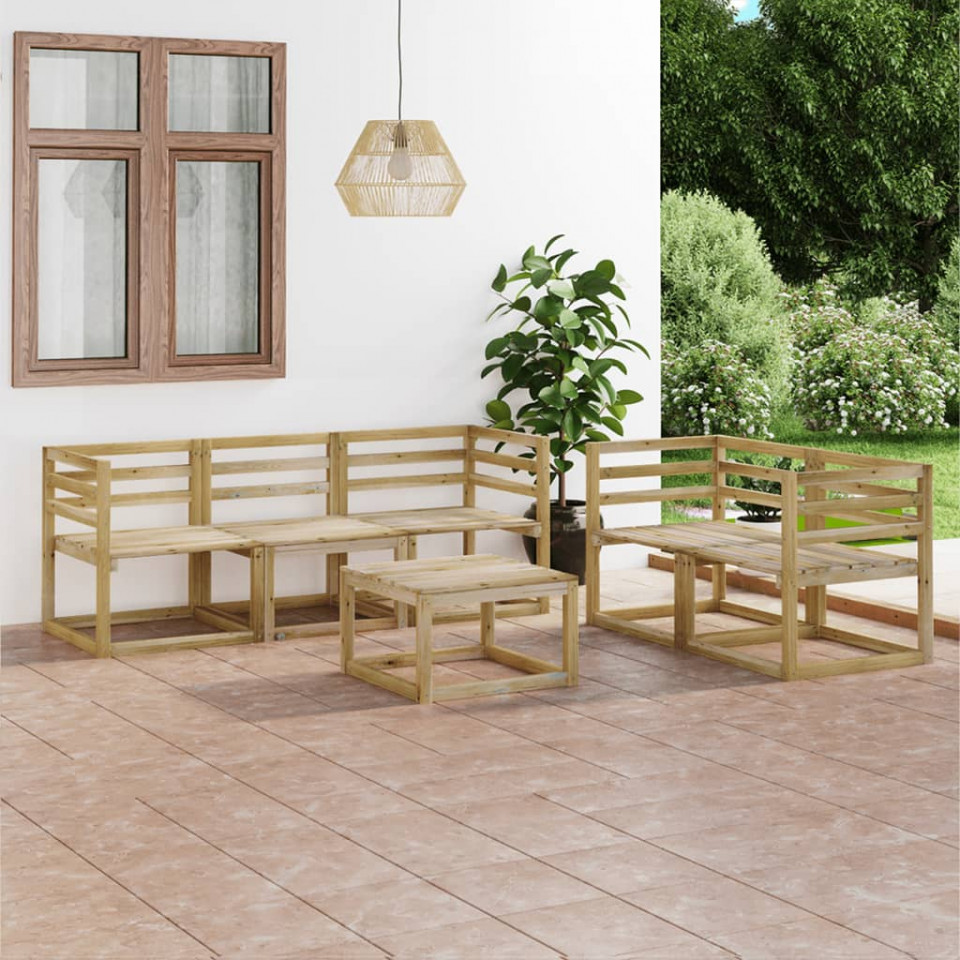 Poza Set mobilier de gradina, 6 piese, lemn de pin tratat verde