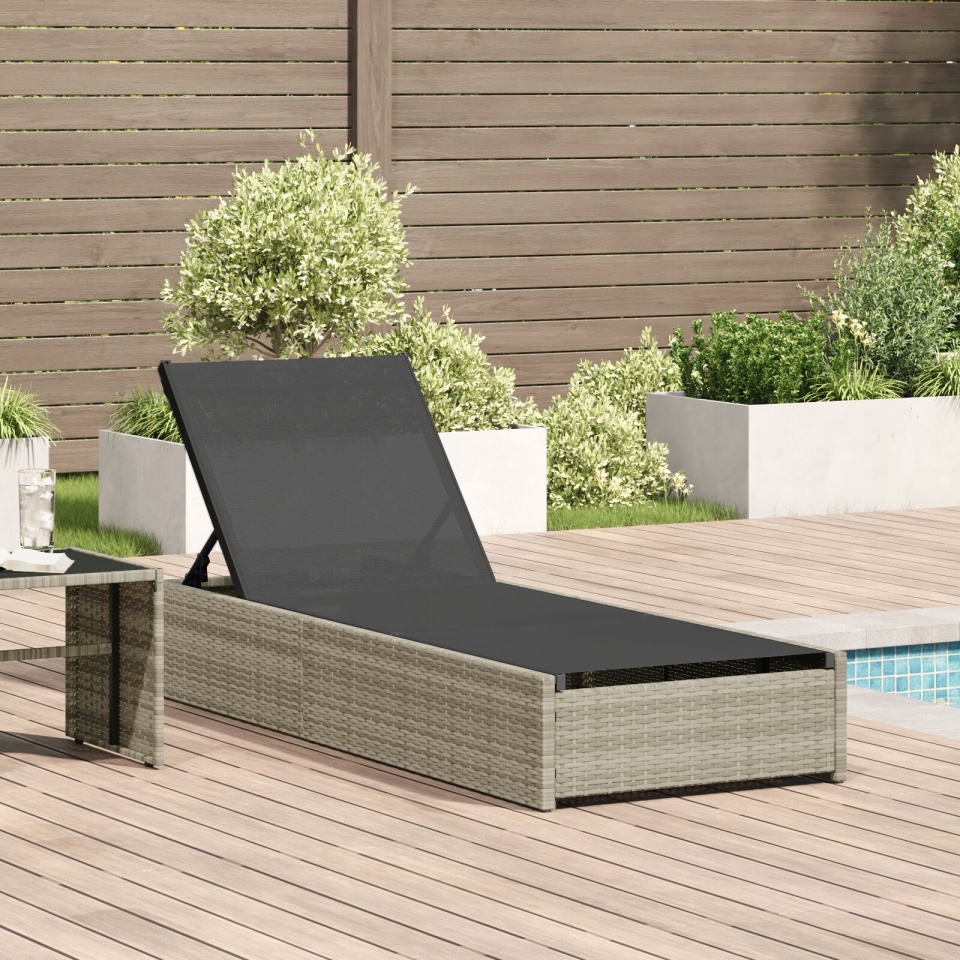 Șezlong Bej 60x200x27 cm Ratan Poliester
