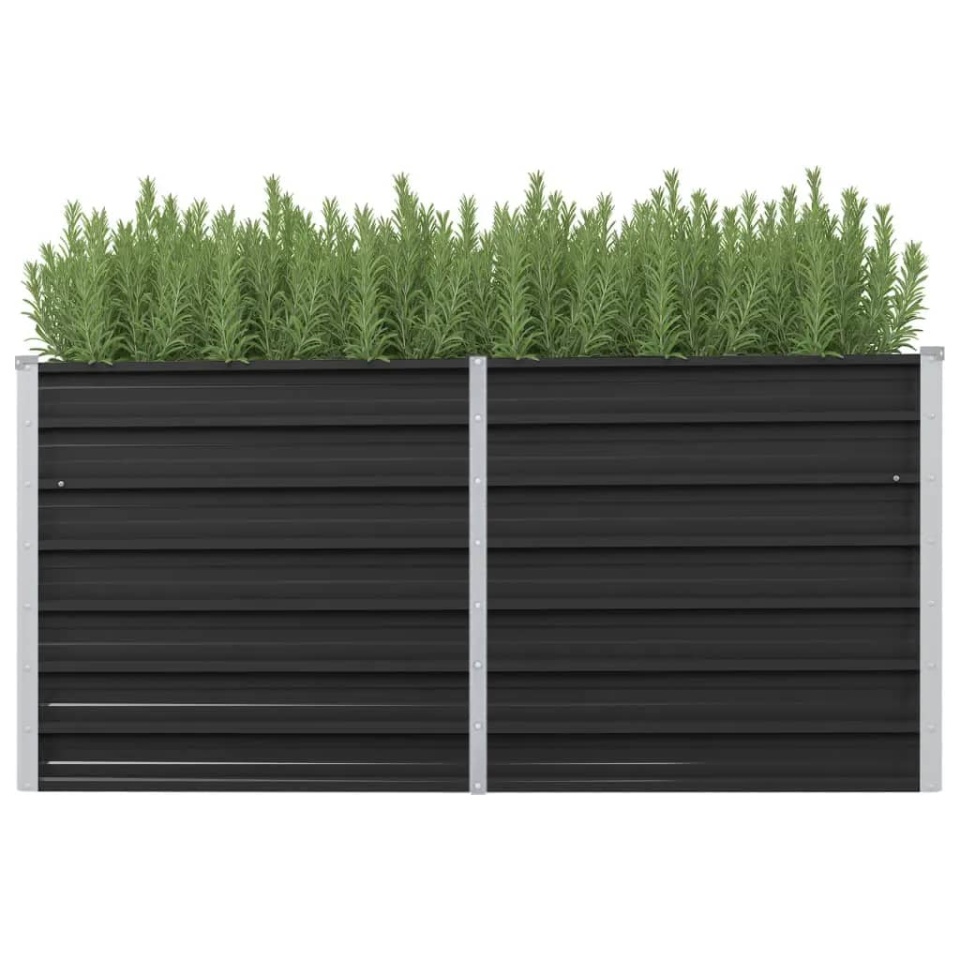 Strat înălțat de grădină antracit 160x40x77 cm oțel galvanizat