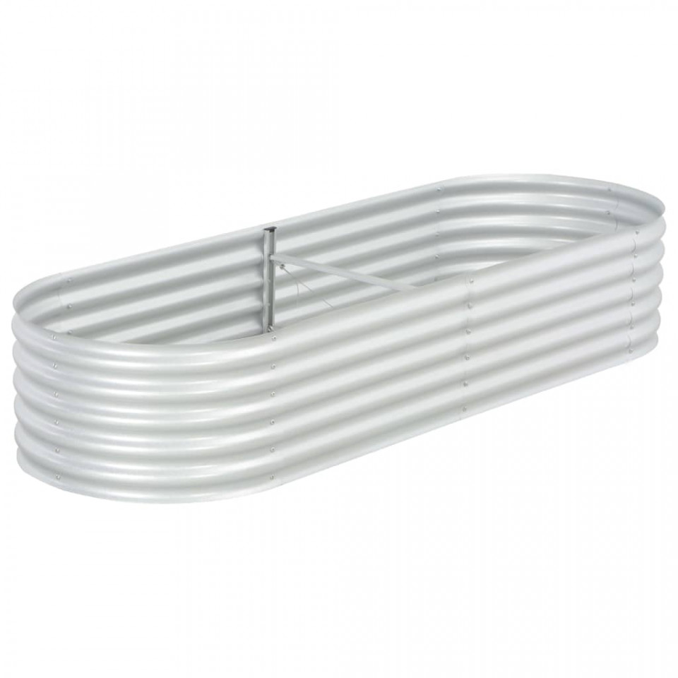 Strat înălțat de grădină argintiu 240x80x44 cm oțel galvanizat
