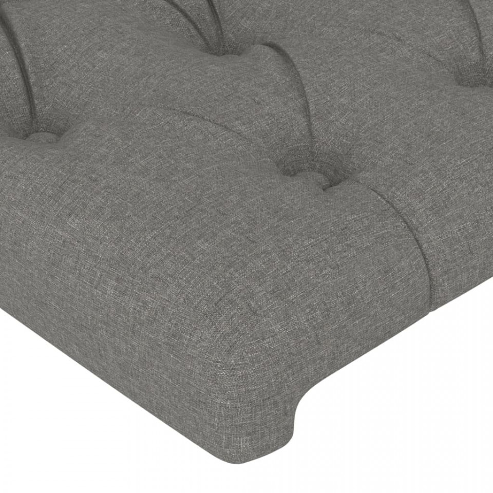 Tăblie de pat cu aripioare gri închis 83x16x118/128 cm textil