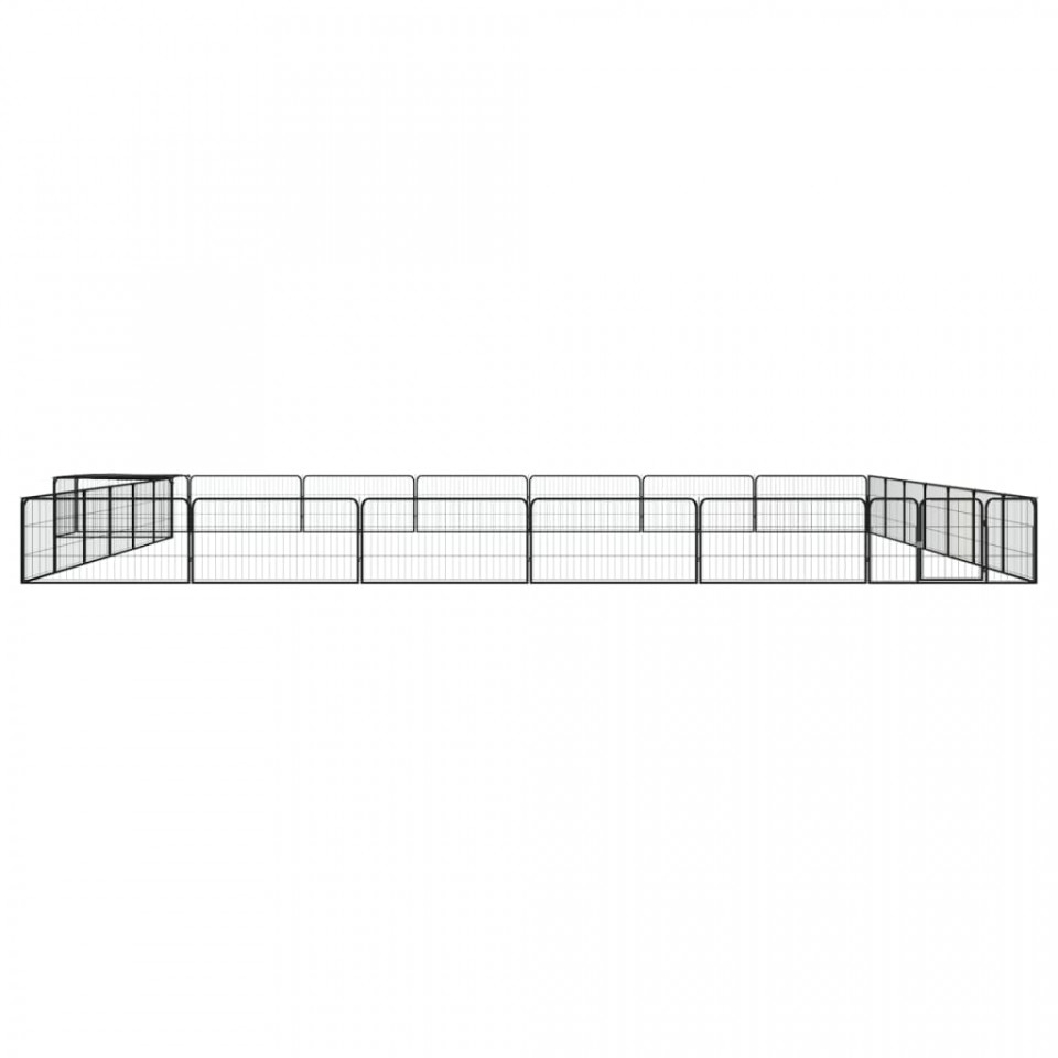Țarc câini 28 panouri negru 100x50 cm oțel vopsit electrostatic
