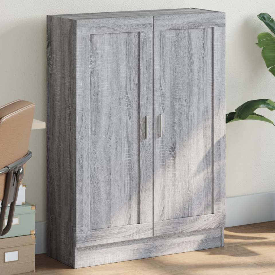 Bibliotecă, gri sonoma, 82,5x30,5x115 cm, lemn prelucrat
