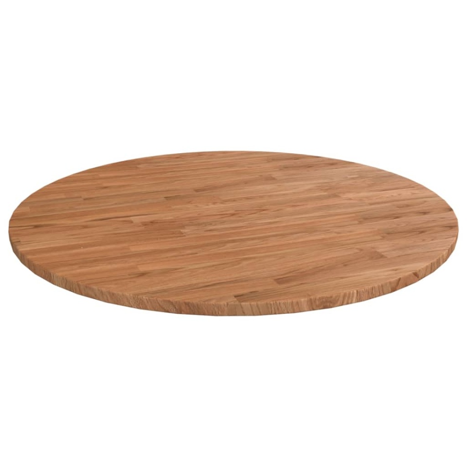 Blat de masă rotund maro deschis Ø90x1,5 cm lemn stejar tratat