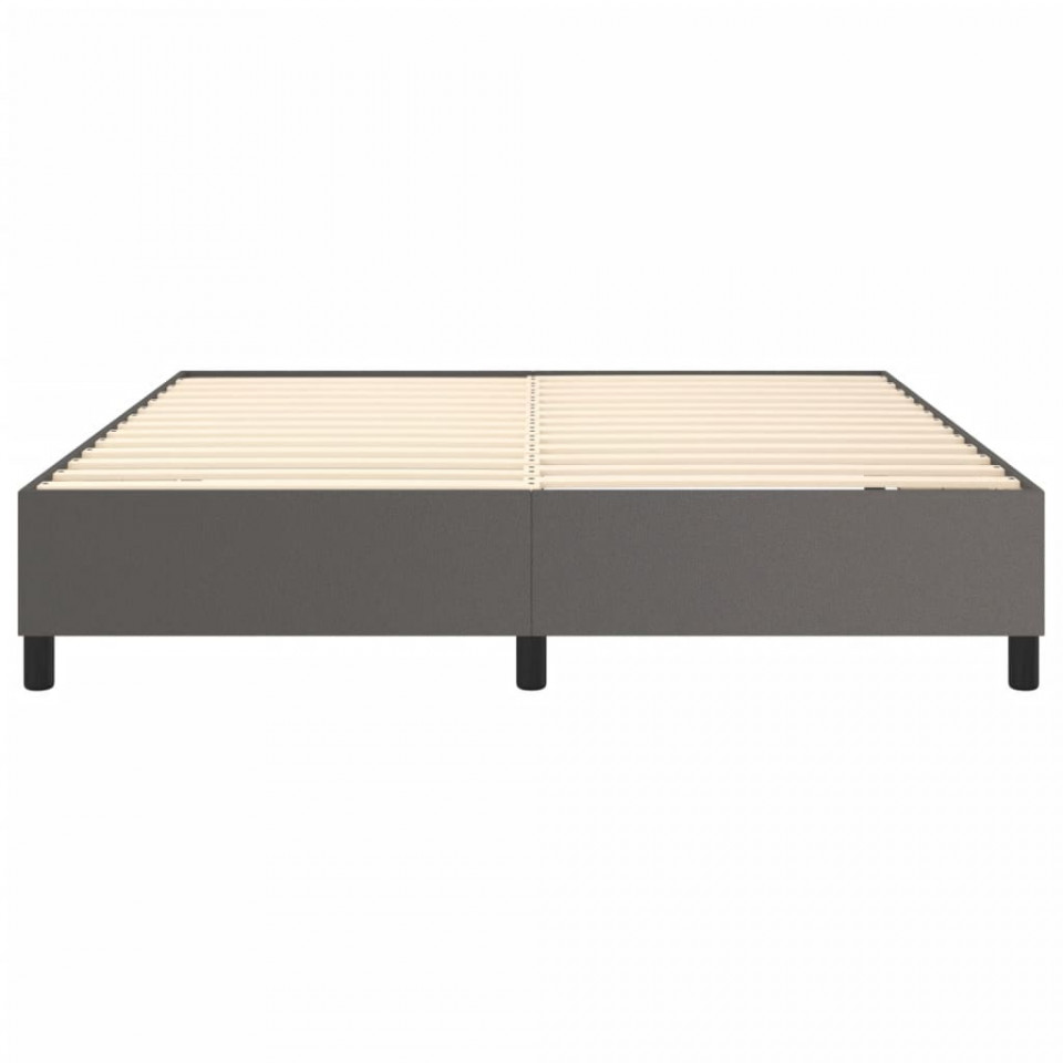 Cadru de pat box spring, gri, 180x200 cm, piele ecologică